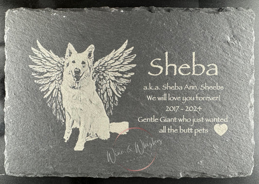 Engraved Slate Pet Memorial Plaque