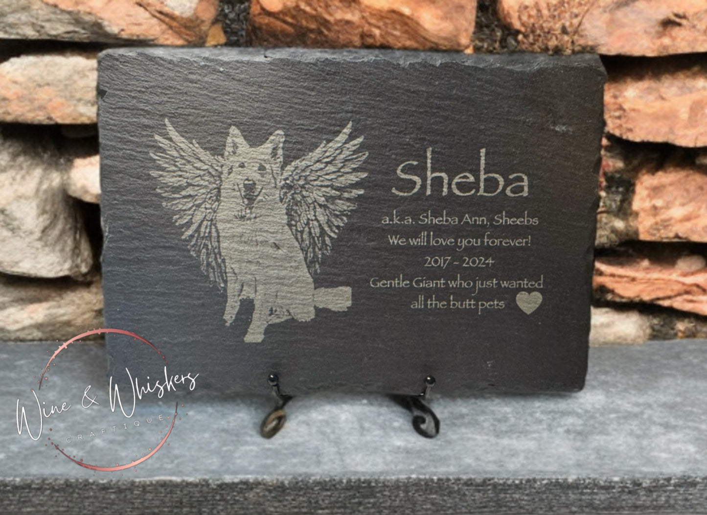 Engraved Slate Pet Memorial Plaque